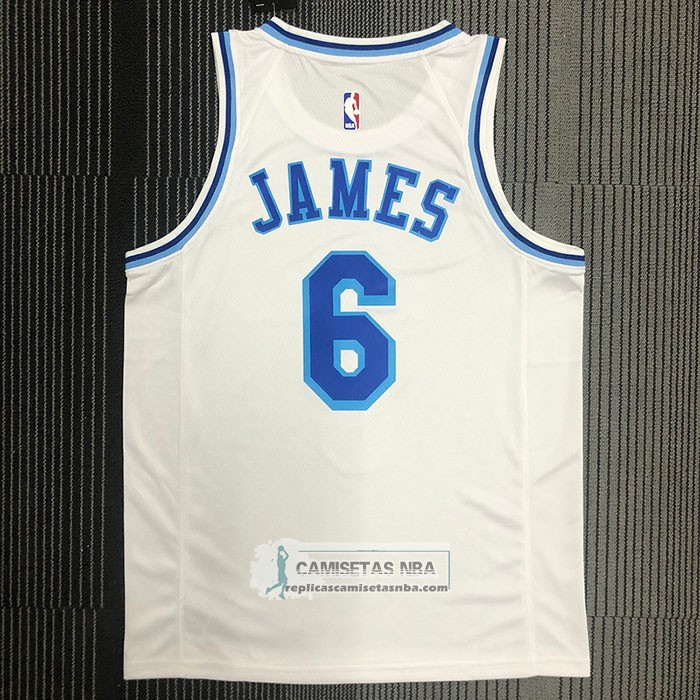 Camiseta Los Angeles Lakers LeBron James NO 6 Classic 2019-20 Blanco